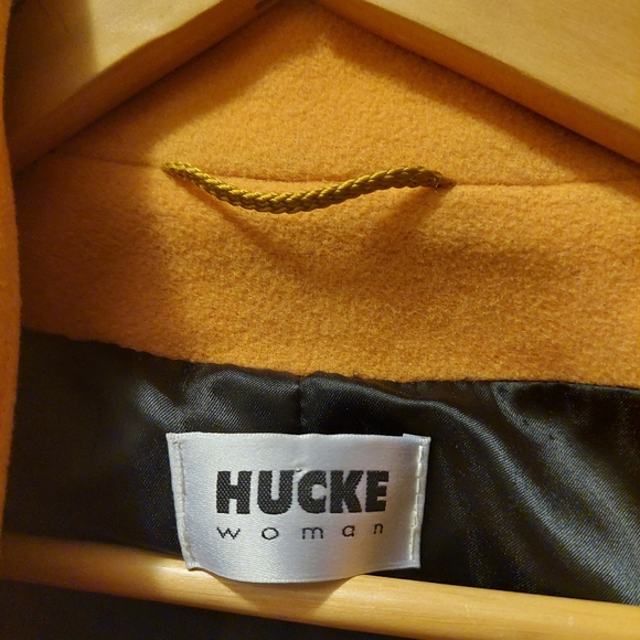 Hucke woman Pea Coat, Mustard Yello size L - Picture 3 of 3